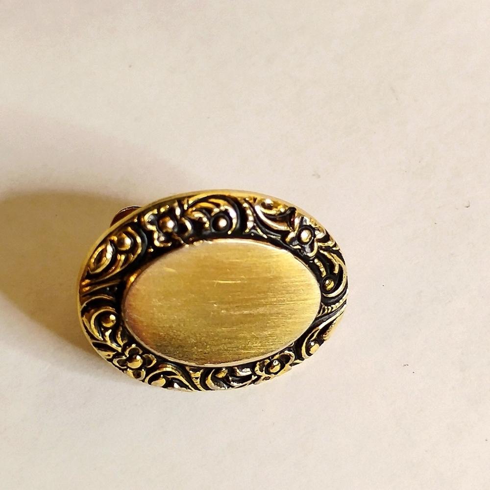 Men's‎ Vintage 3/4" Brushed Texture Gold Tone Vintage BRIAR  Tie Bar